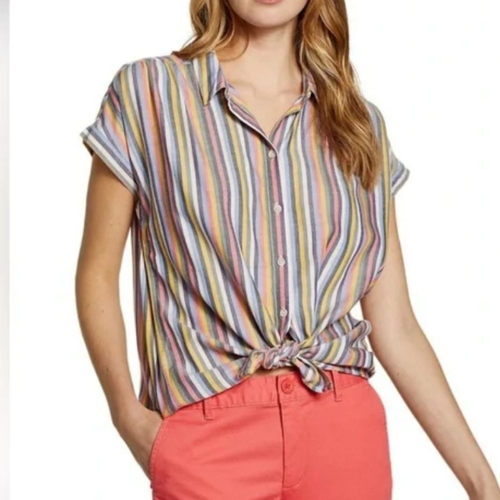 Eddie Bauer Multicolor Striped Button Down Shirt - Size S